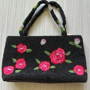 Women's handbag, beaded, handmade